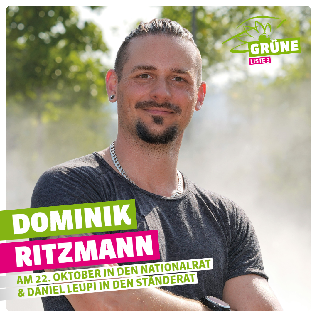 Grüne Schlieren – Dominik Ritzmann am 22. Oktober in den Nationalrat