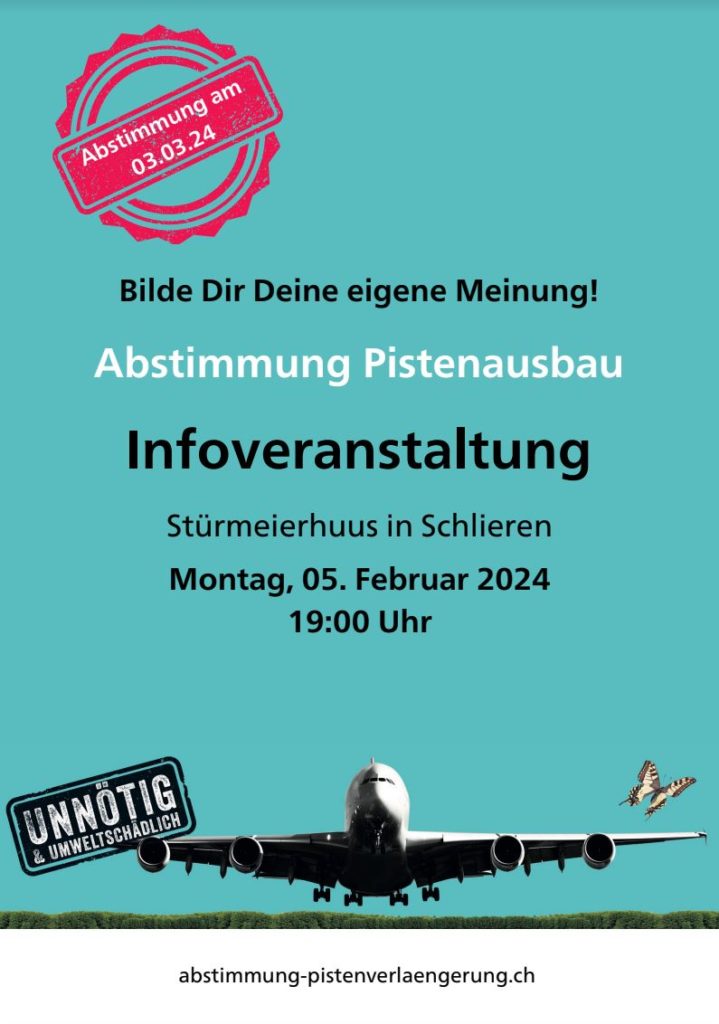 Infoveranstaltung Pistenausbau Schlieren 05.02.2024